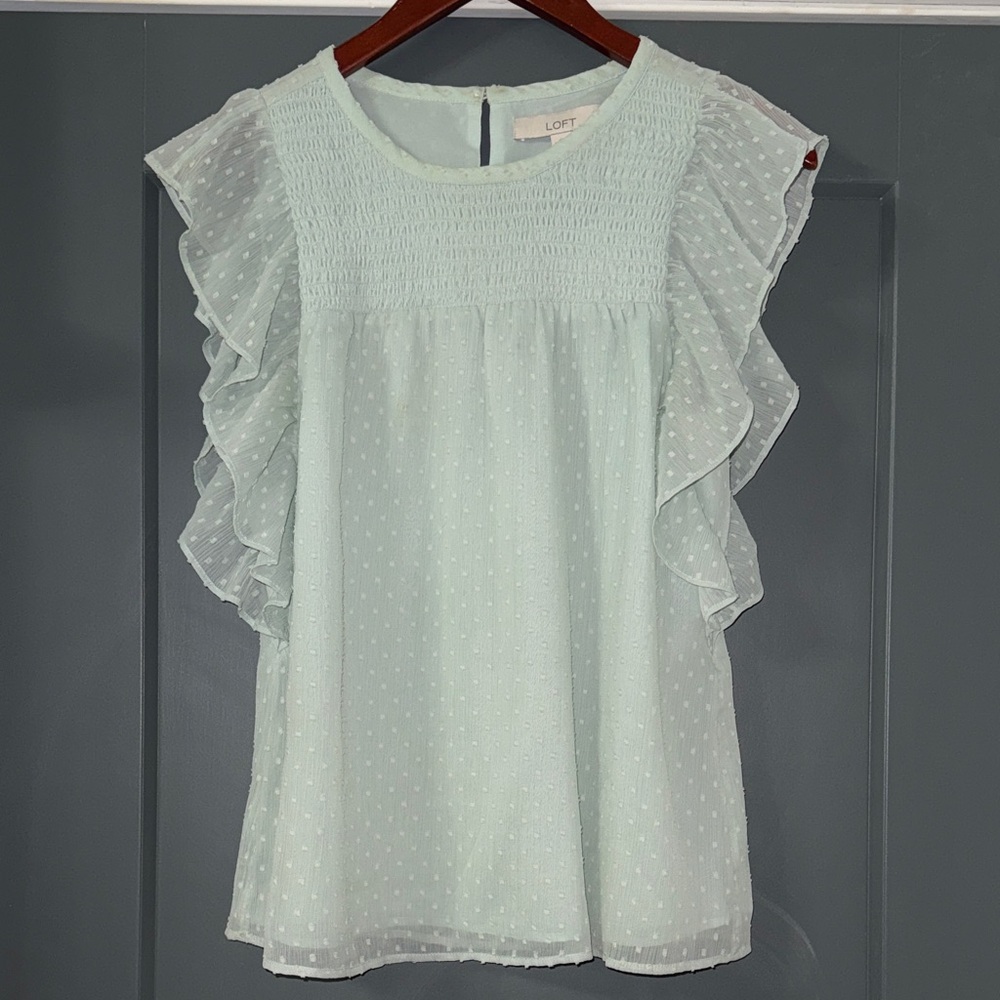LOFT Ruffle Sleeve Blouse - Picture 2 of 6